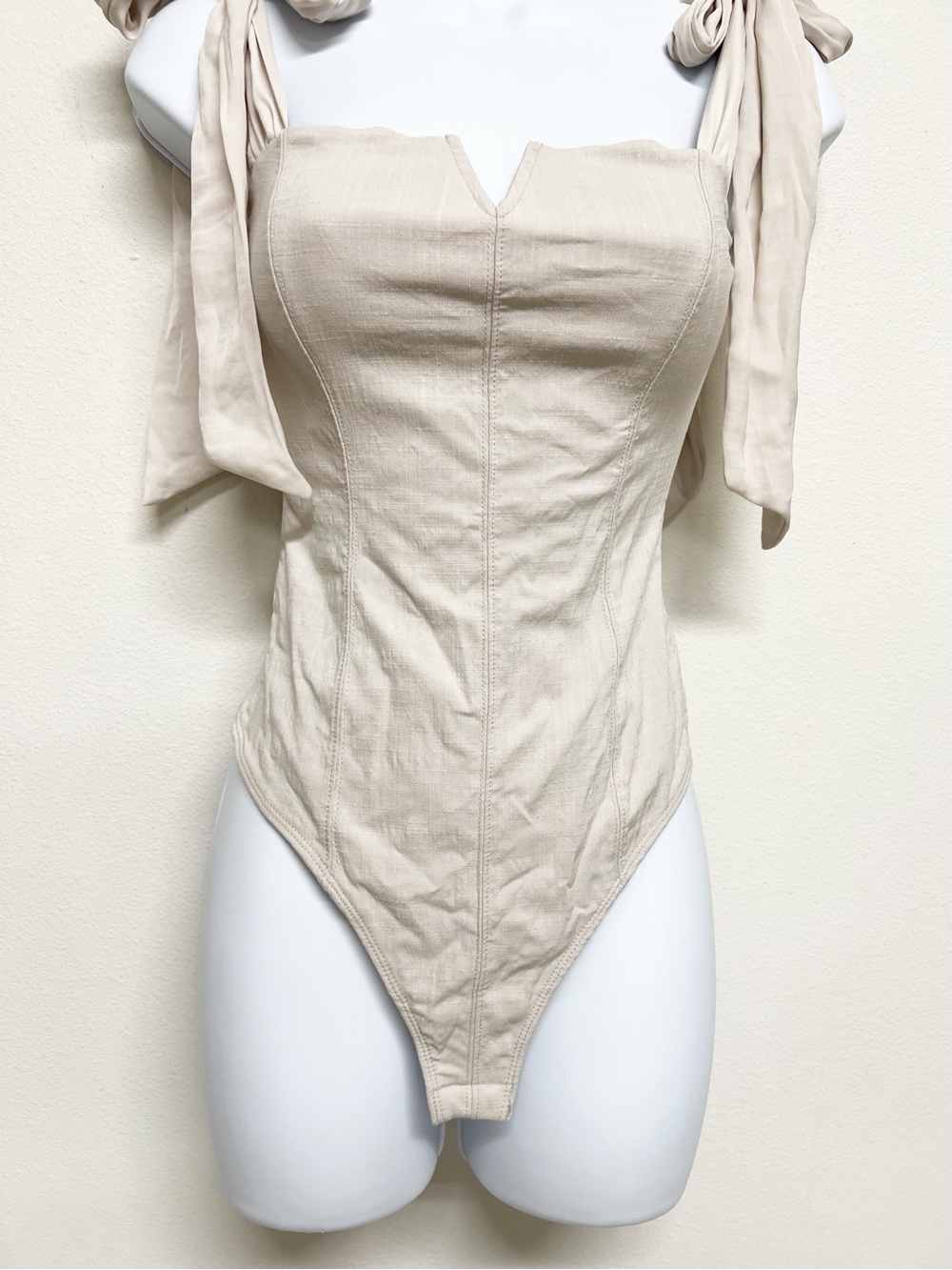Intimately By Free People Renfaire Corset Inspired Tie Shoulder Lola Body Suit - Picture 4 of 11